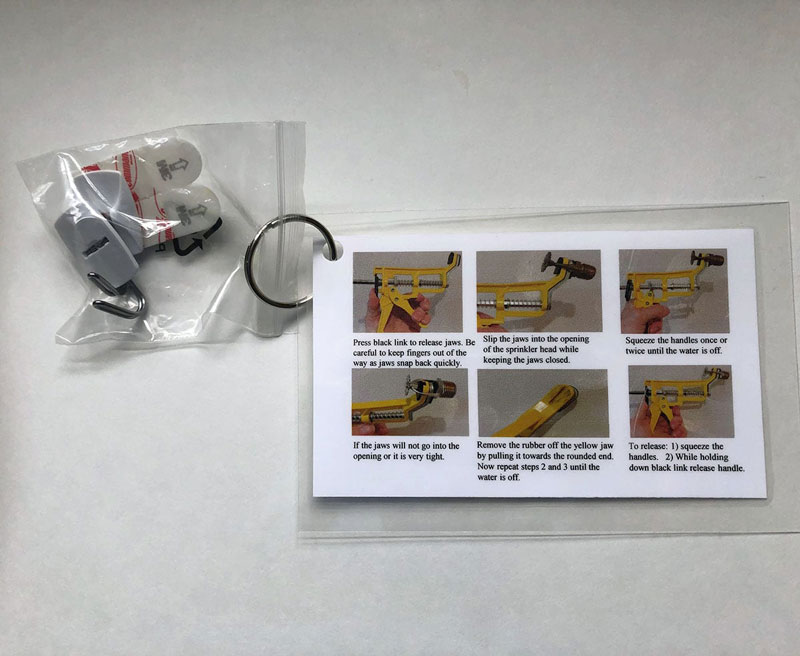 Wall mount and instructions for Shutgun water sprinkler stopper