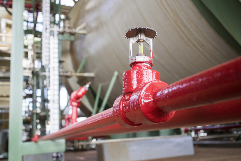 petrochemical plant fire sprinkler