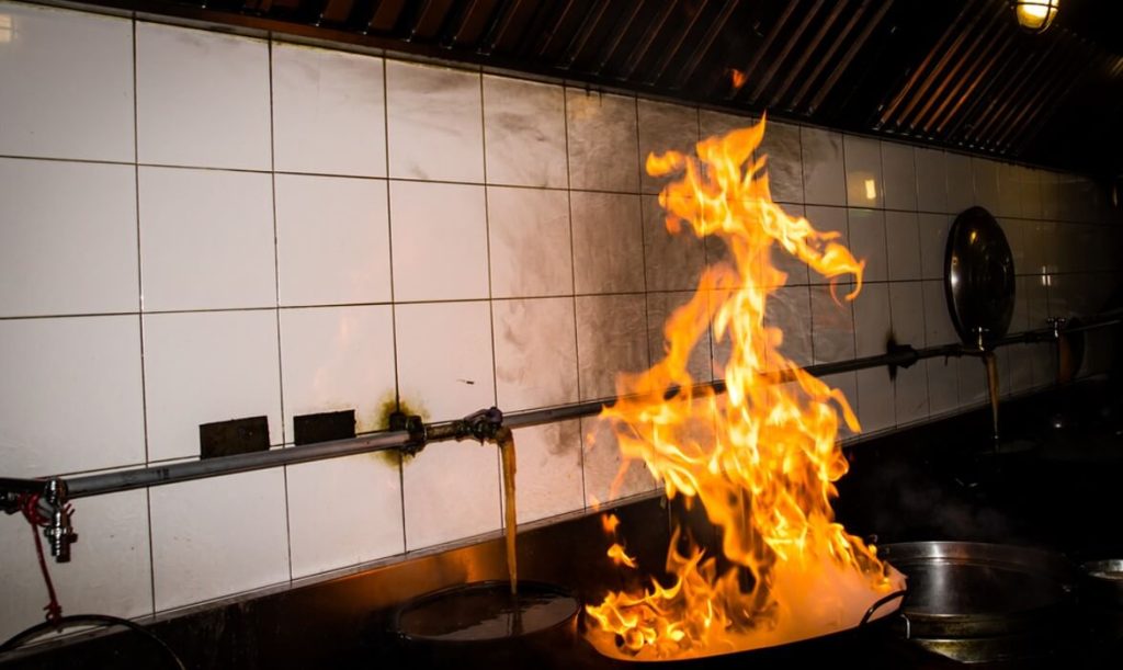fire gas burn cooking