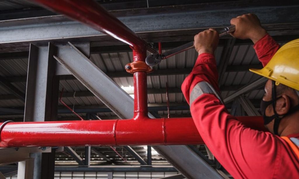 fire system installation in an industrial plant