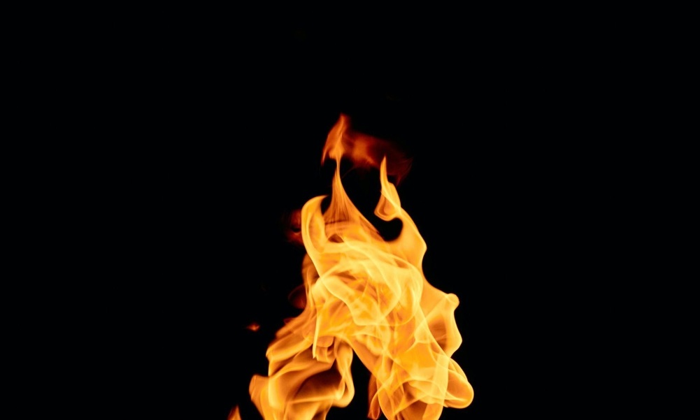 Flames on a black background